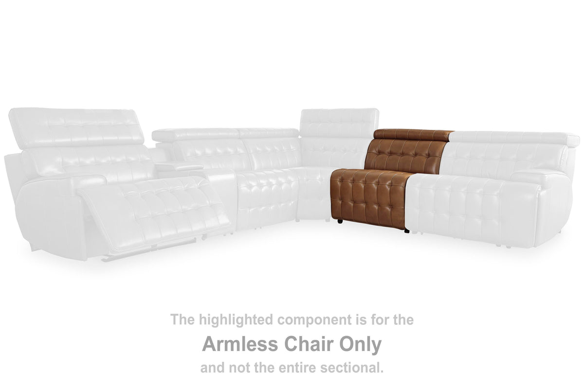 Temmpton Armless Chair/Manual Headrest Leather