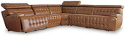 Temmpton 5-Piece Power Reclining Sectional Leather