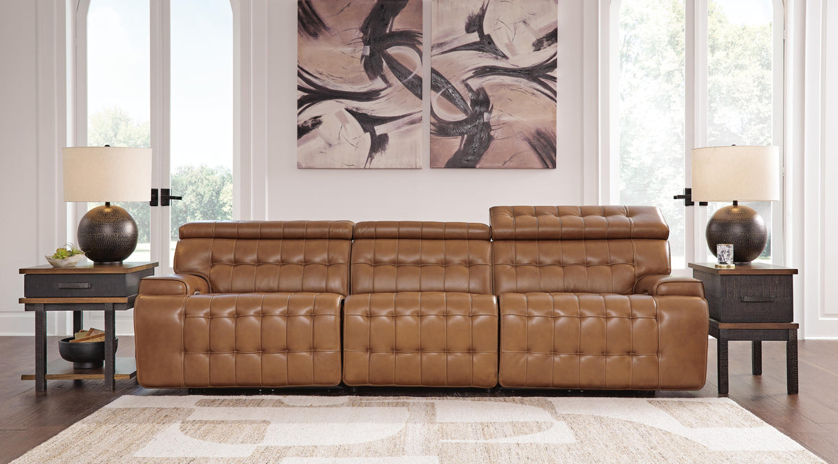 Temmpton 3-Piece Power Reclining Sectional Sofa Leather
