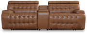 Temmpton 3-Piece Power Reclining Sectional Loveseat with Console Leather