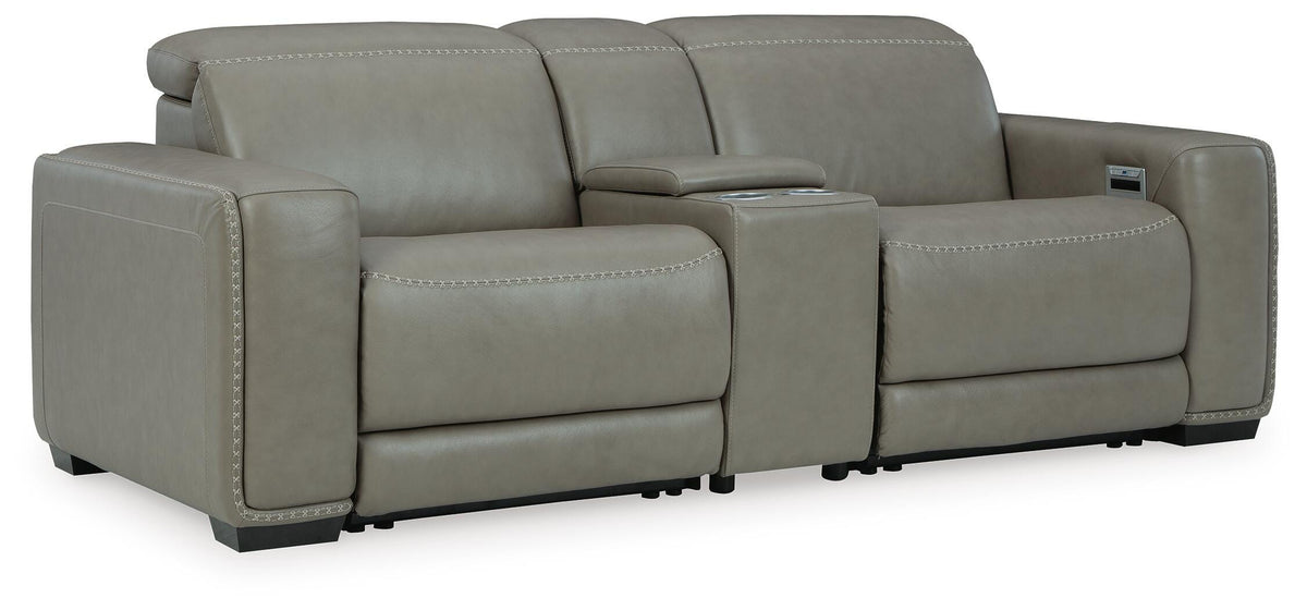 Correze 3-Piece Power Reclining Sectional Loveseat Leather