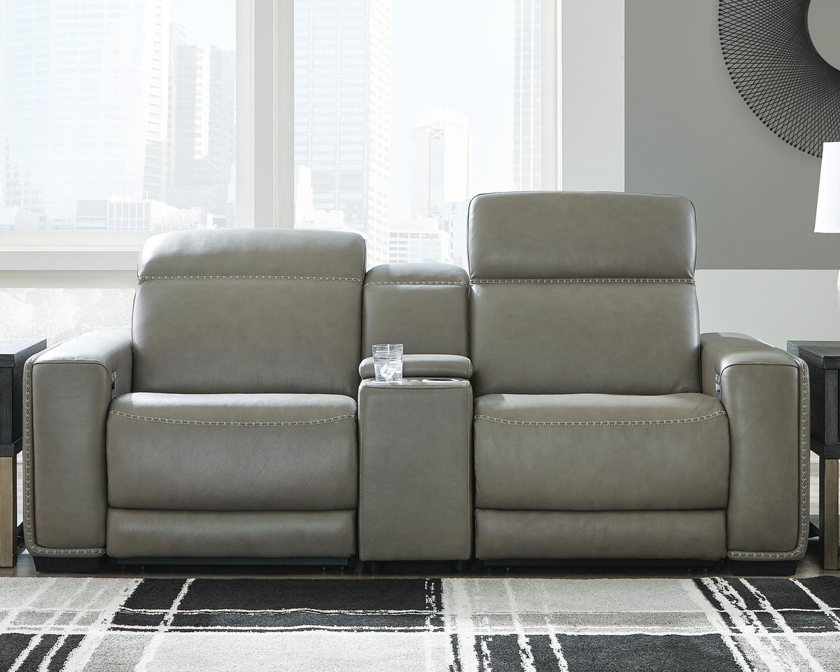 Correze 3-Piece Power Reclining Sectional Loveseat Leather