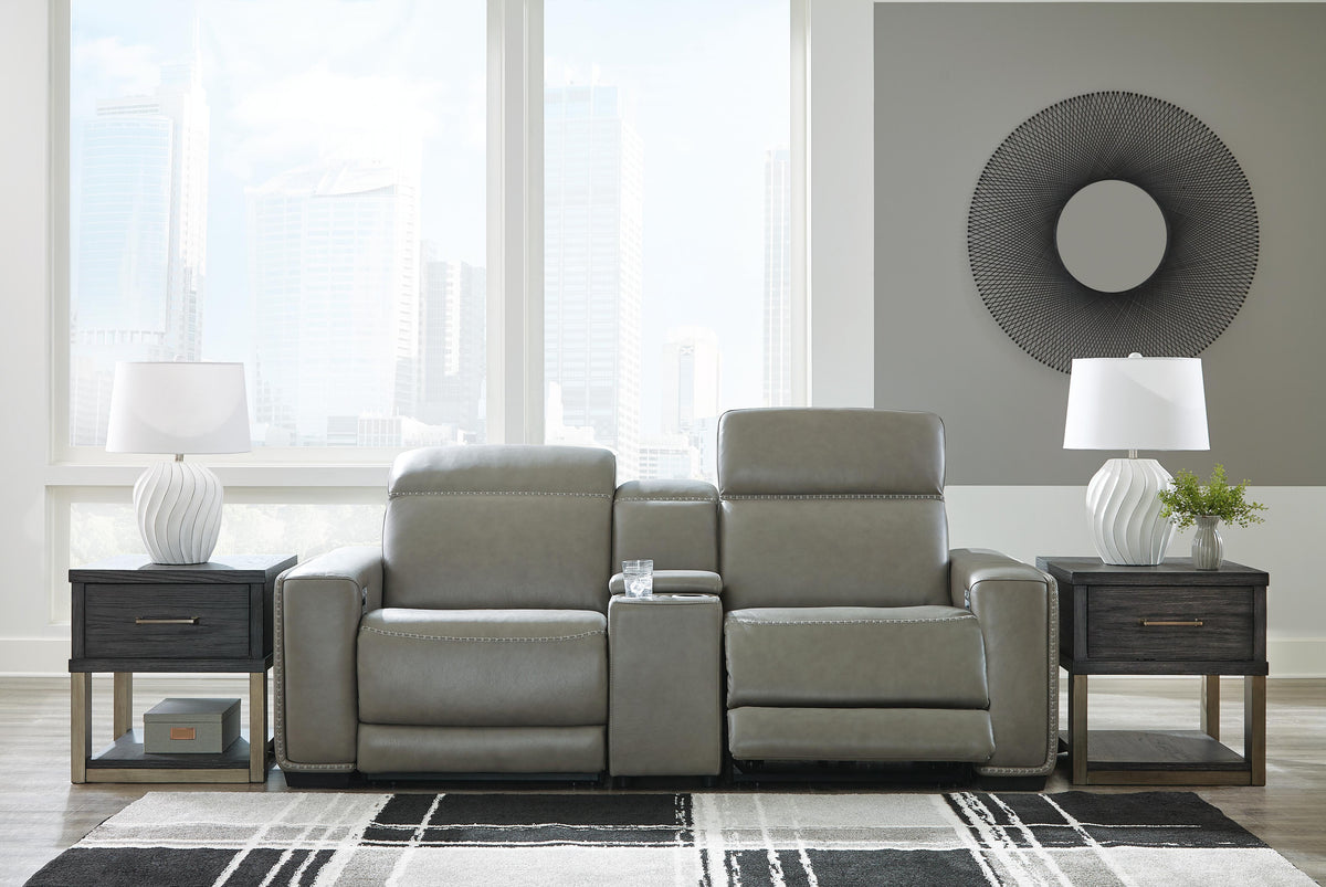Correze 3-Piece Power Reclining Sectional Loveseat Leather