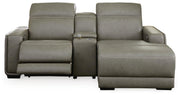 Correze 3-Piece Power Reclining Sectional with Chaise Leather