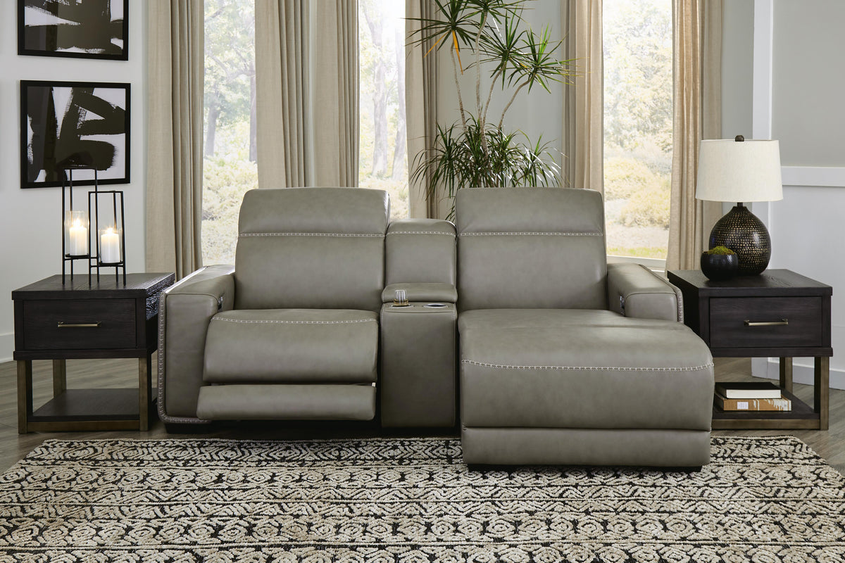 Correze 3-Piece Power Reclining Sectional with Chaise Leather