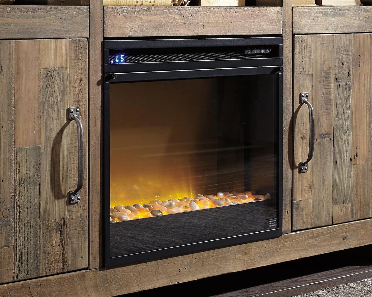 Entertainment Accessories Fireplace Insert Glass/Stone