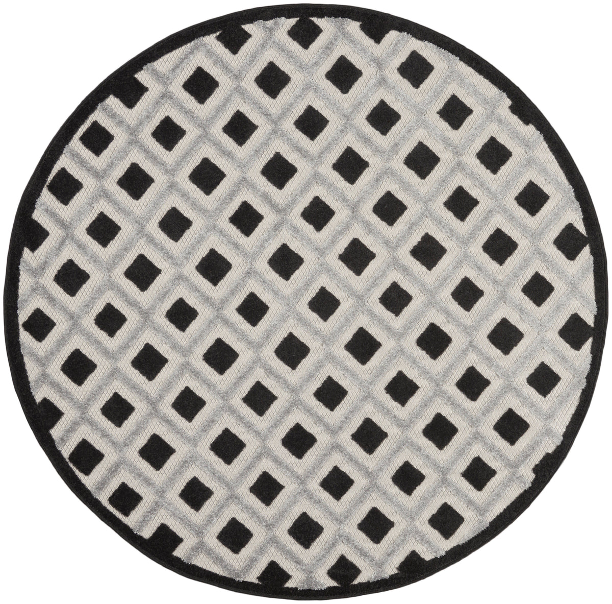 Aloha ALH26 Black White Rug - Round