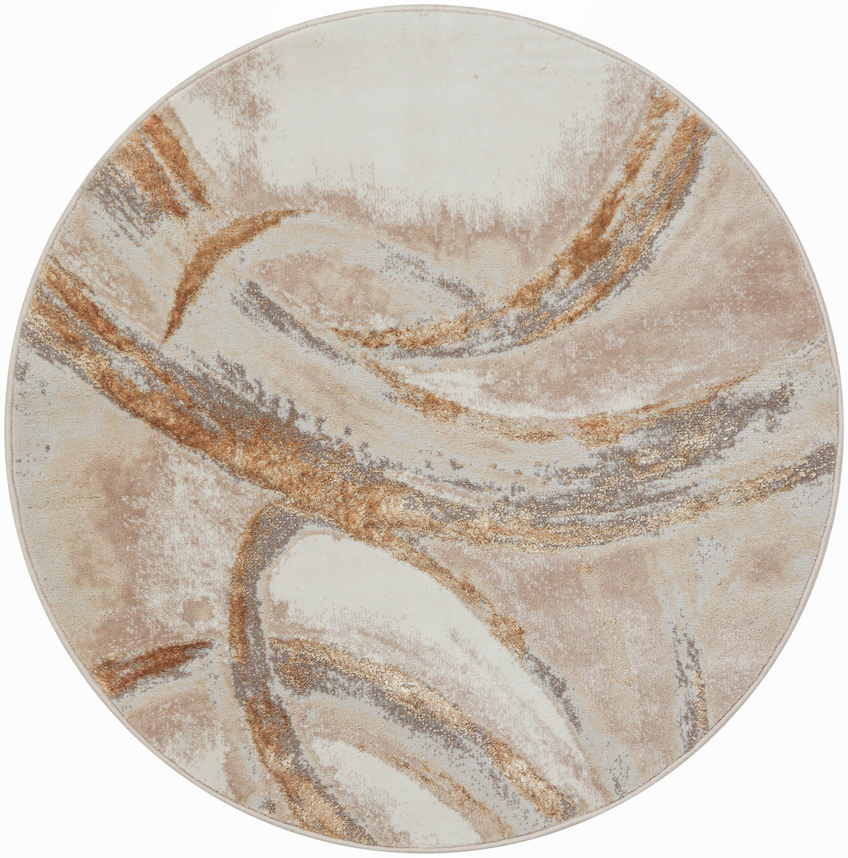 Splash BSK01 Beige Grey Rug - Round