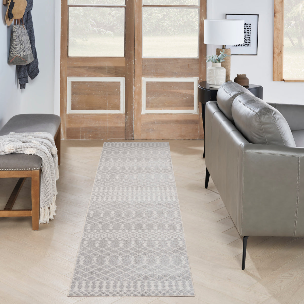 Astra Machine Washable ASW10 Grey Rug - room scene