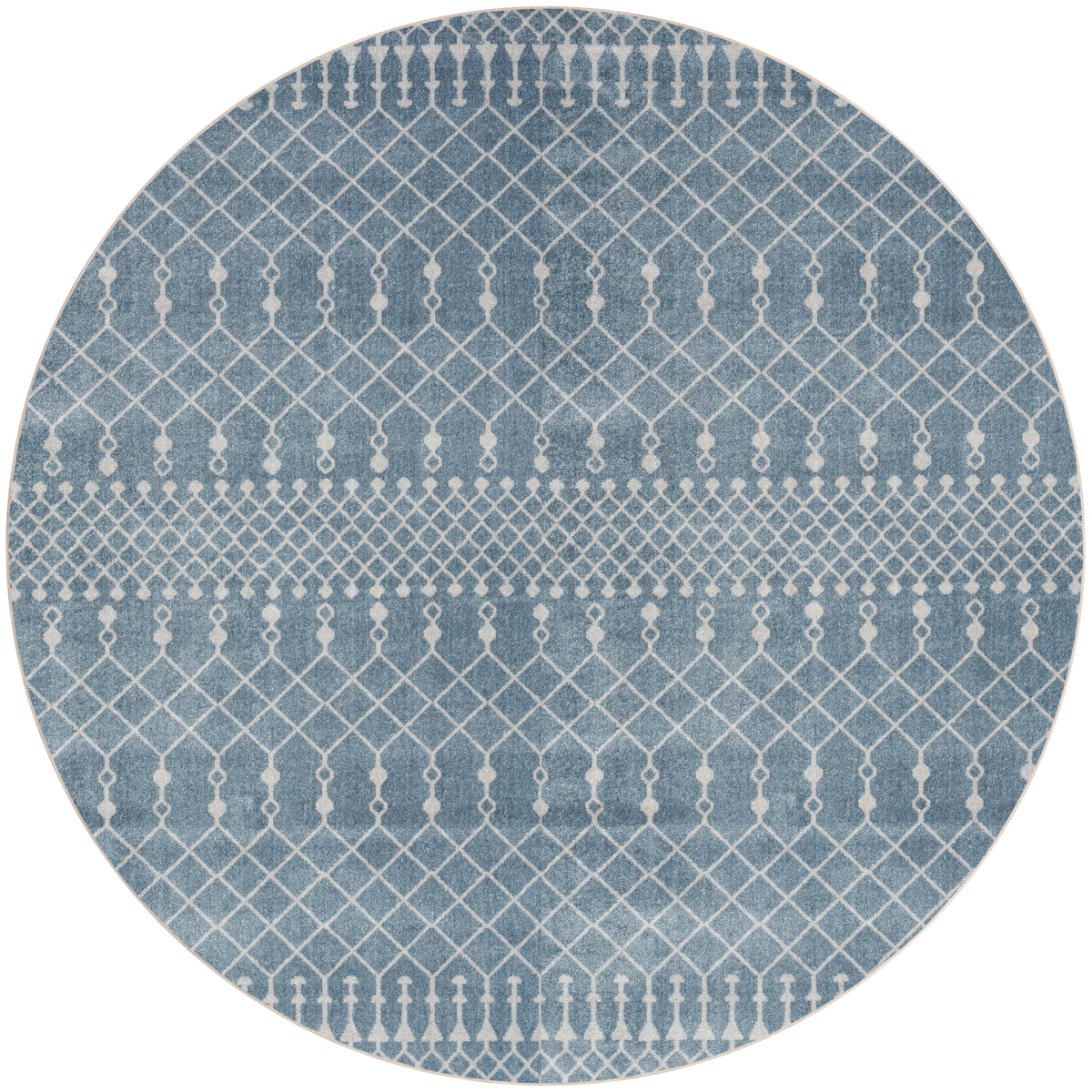 Astra Machine Washable ASW10 Blue Rug - Round