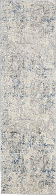 Rustic Textures RUS07 Ivory Grey Blue Rug - Runner