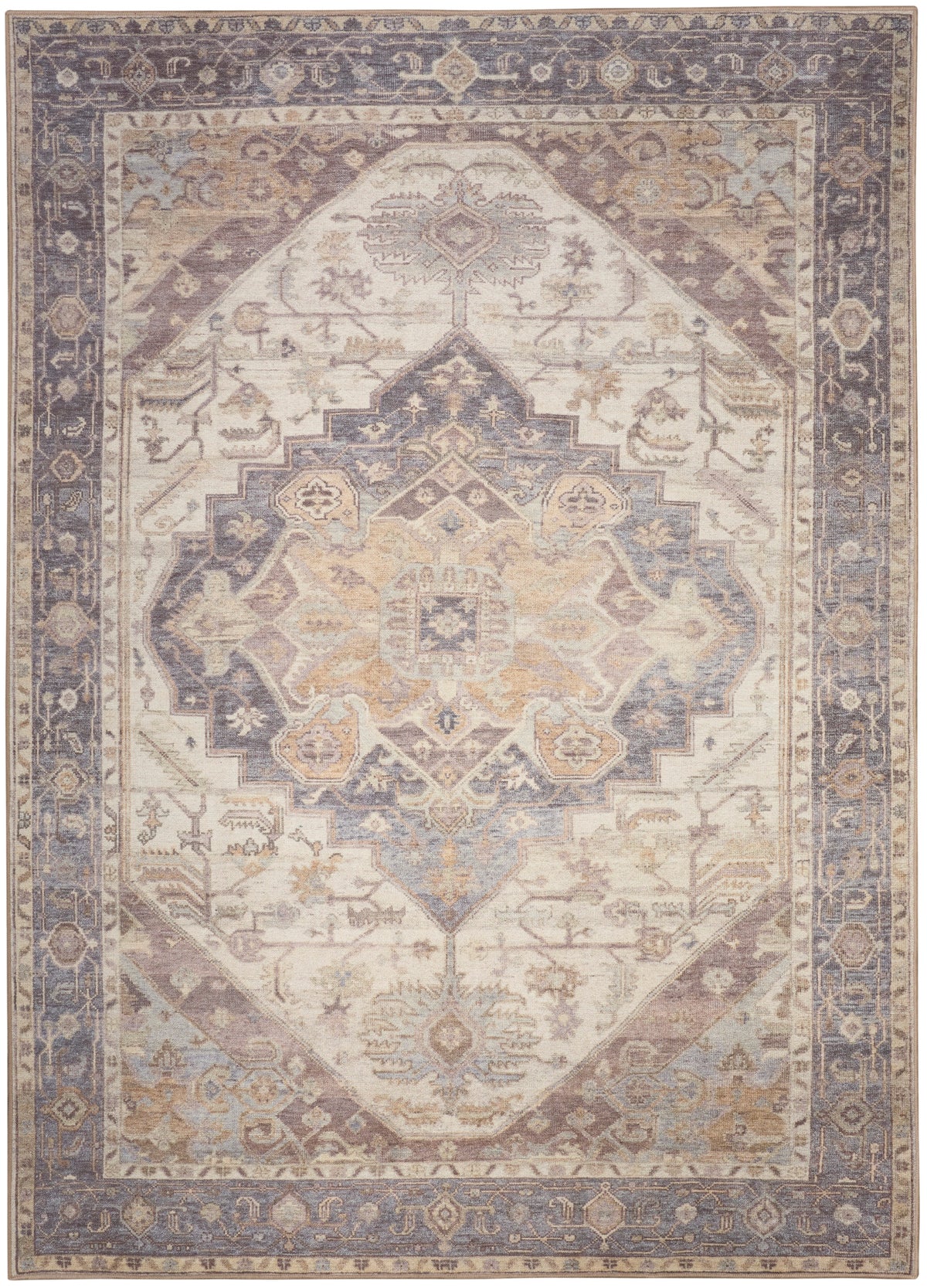 Vintage Washables VWS13 Ivory Purple Rug - Rectangle