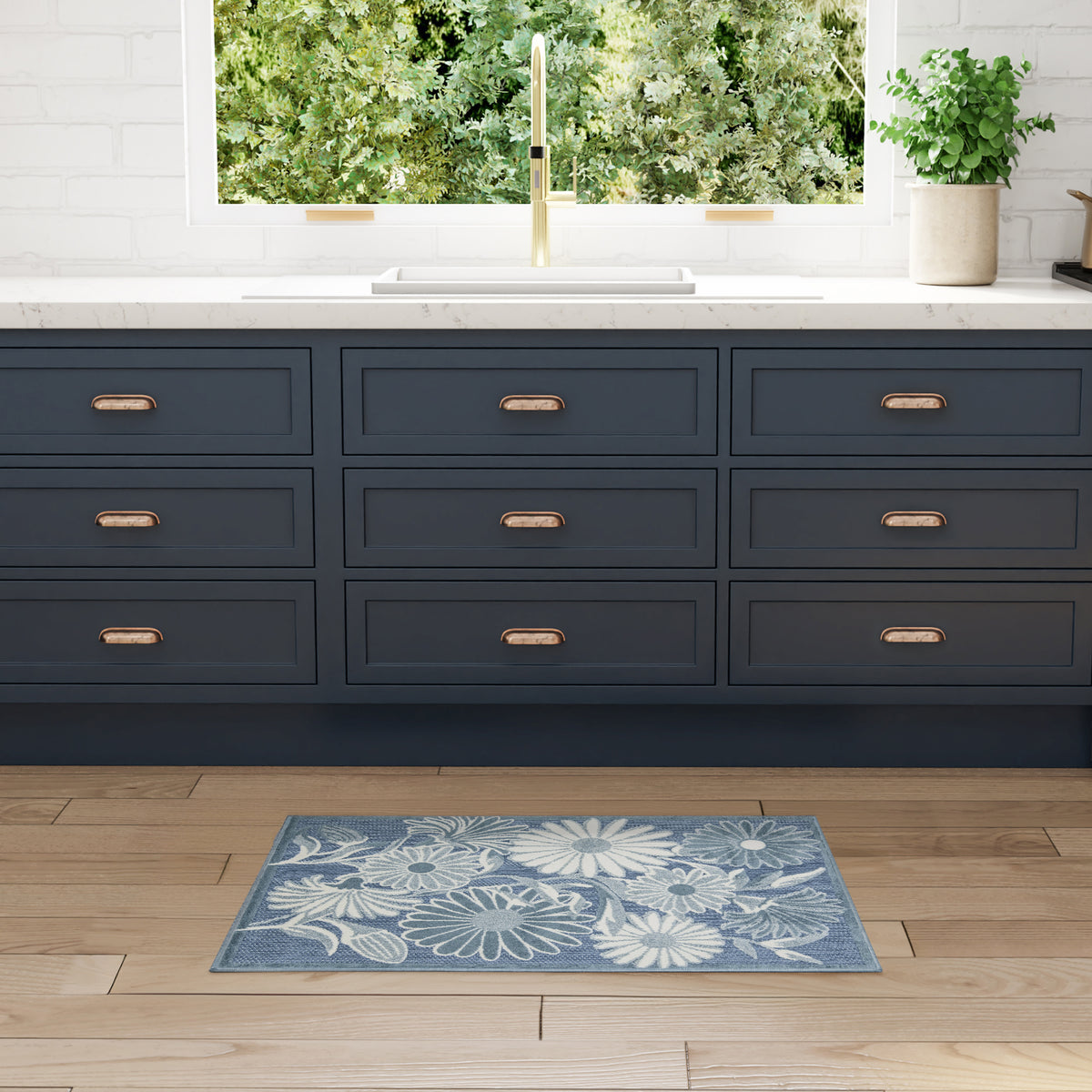 Aloha ALH33 Blue Rug - room scene