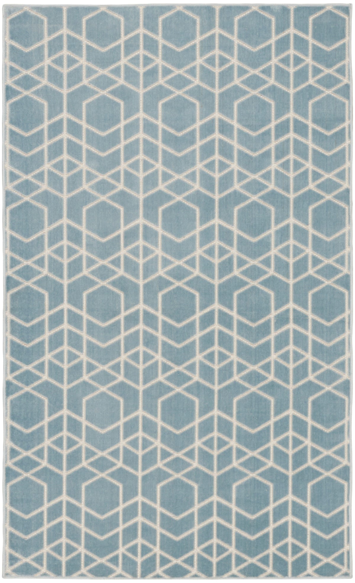 Washable Charm WCH01 Blue Ivory Rug - Rectangle