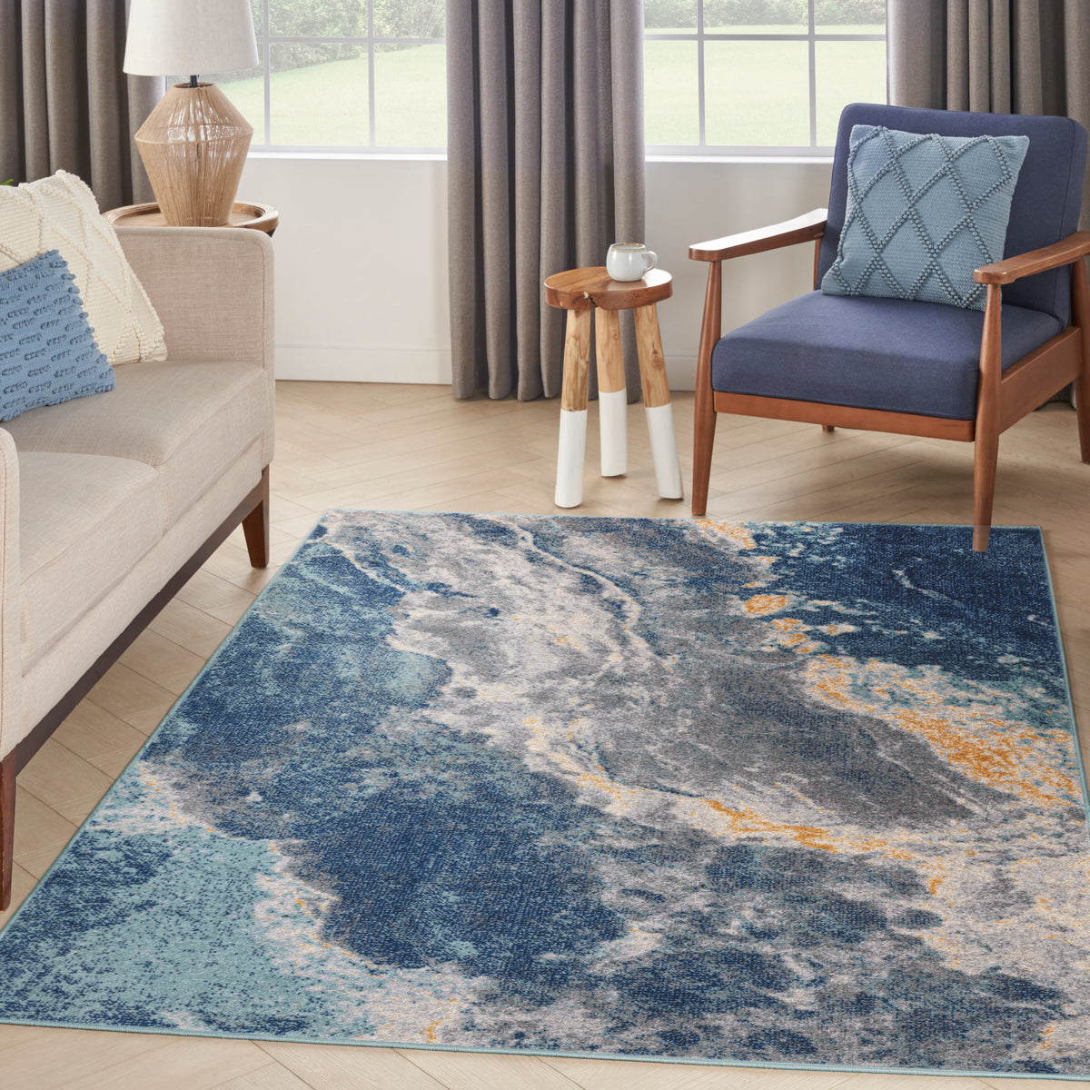 Passion PSN51 Blue Multicolor Rug - room scene