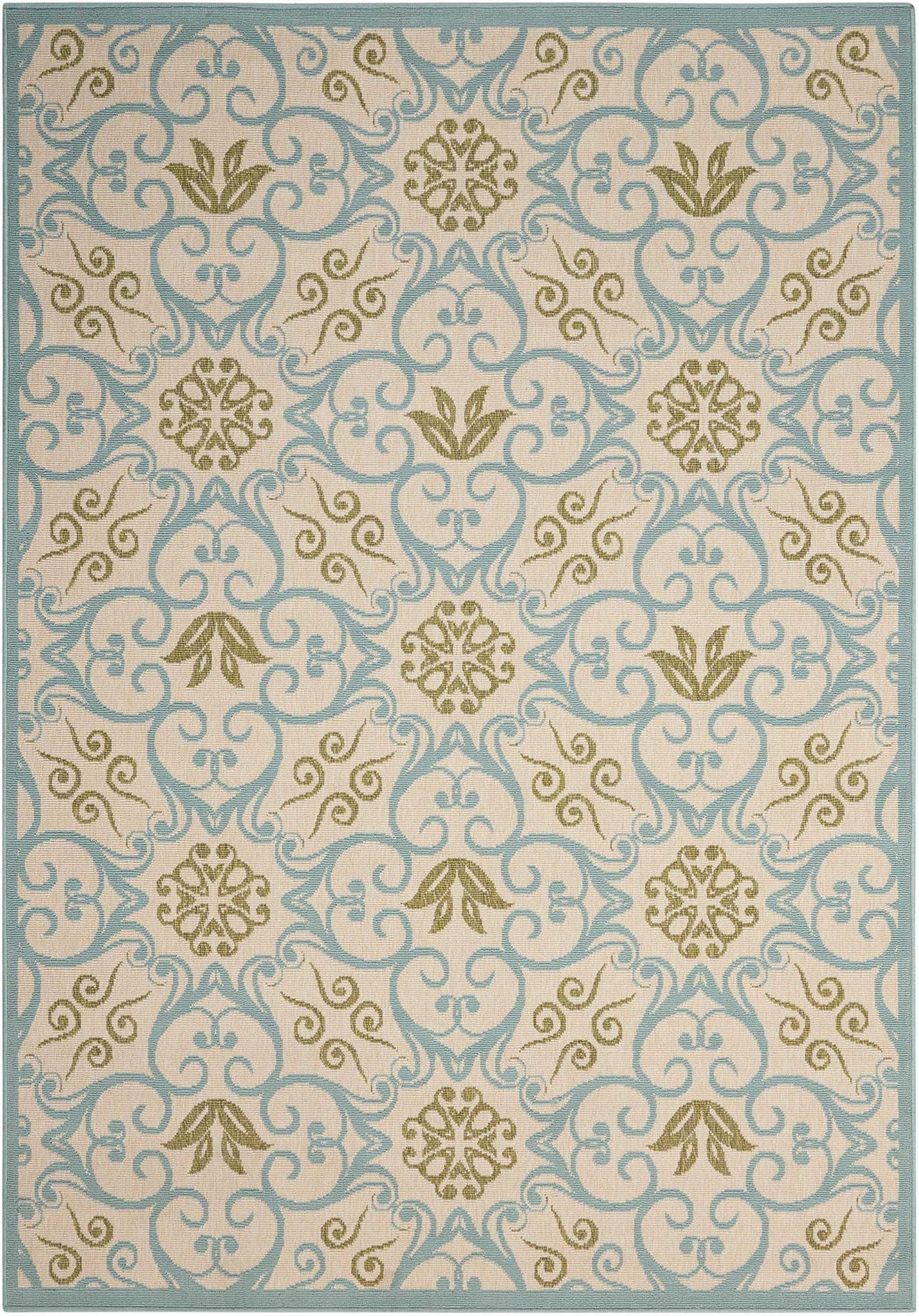 Caribbean CRB02 Ivory Blue Rug - Rectangle