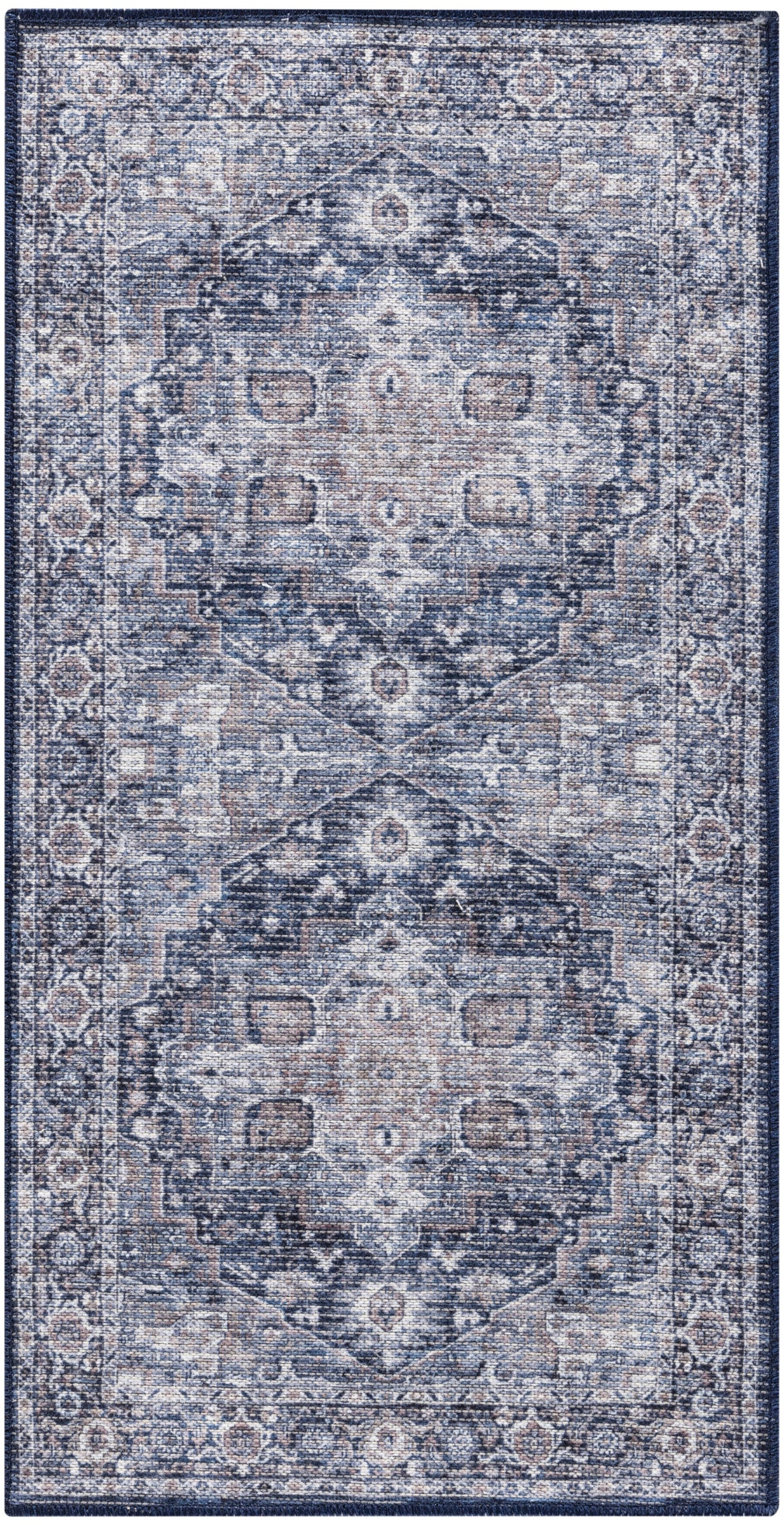 New Concept Washables SR101 Ivory Navy Rug - Rectangle