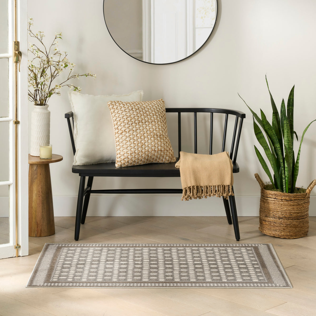 Nordic NRC03 Ivory Grey Rug - room scene