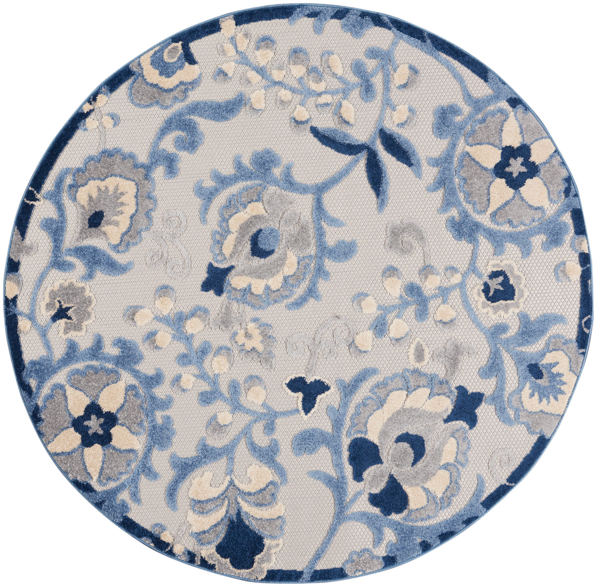 Aloha ALH17 Blue Grey Rug - Round