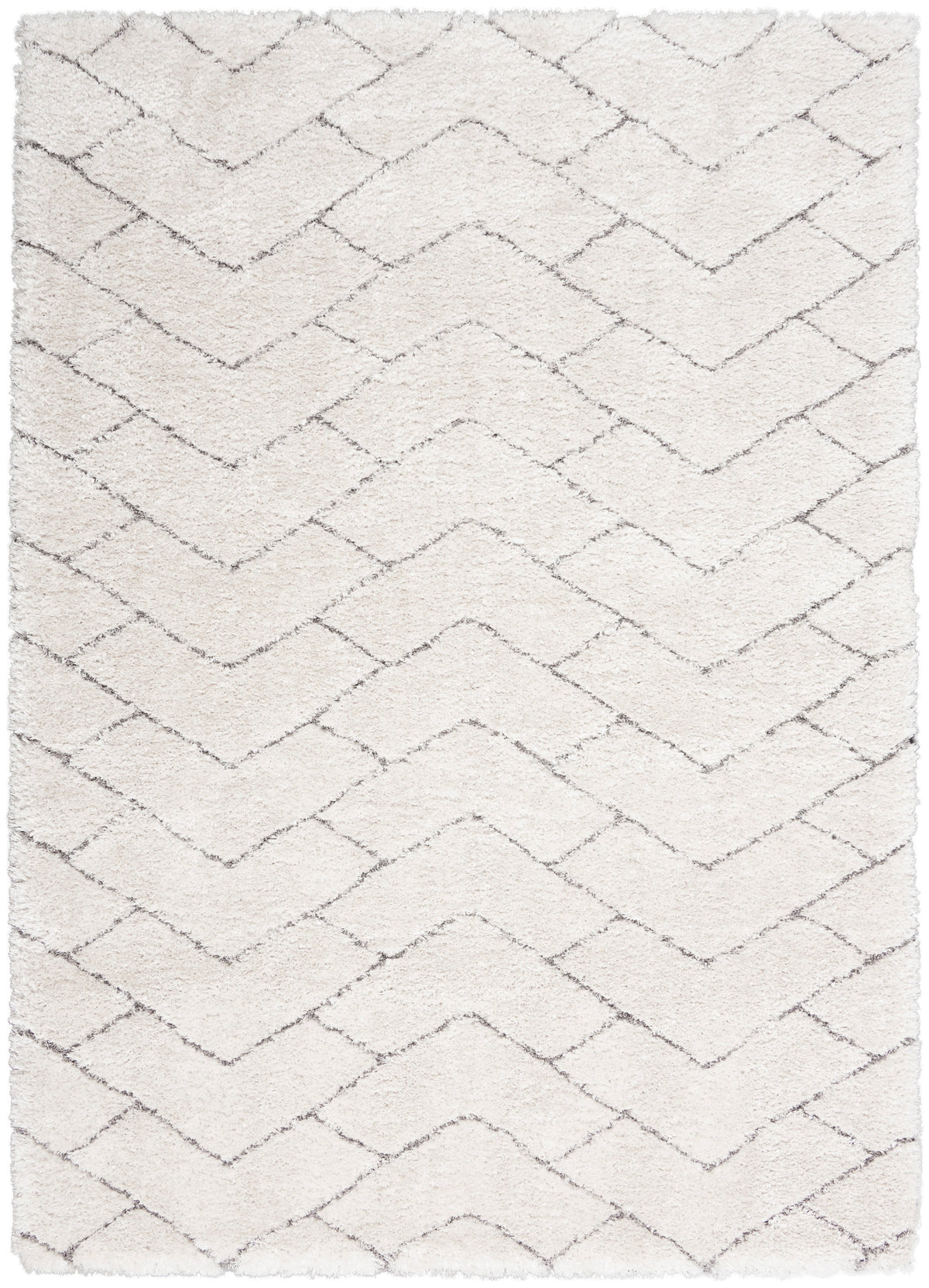 Dreamy Shag DRS03 Ivory Grey Rug - Rectangle
