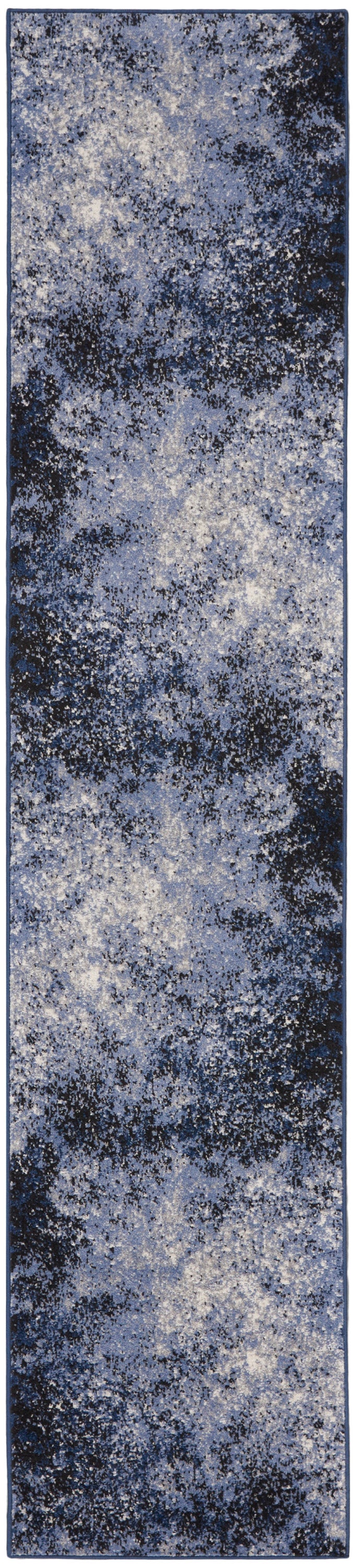 Passion PSN10 Light Blue Black Rug - Runner