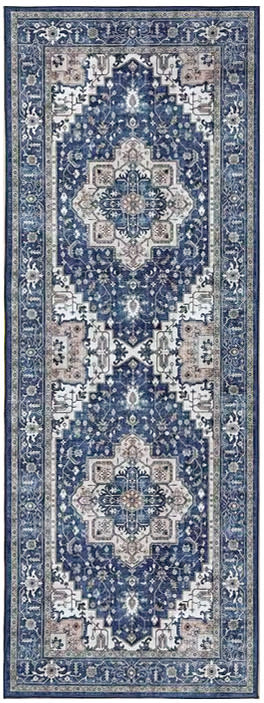 Fulton FUL10 Navy Ivory Rug - Runner