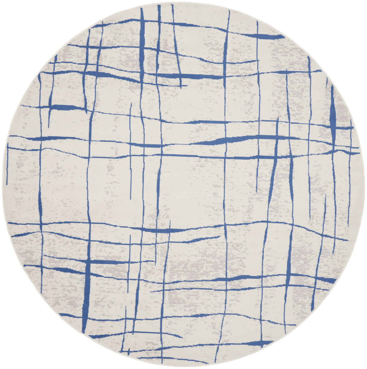 Whimsicle WHS09 Ivory Blue Rug - Round