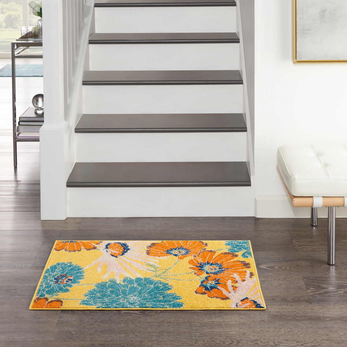 Allur ALR06 Yellow Multicolor Rug - room scene