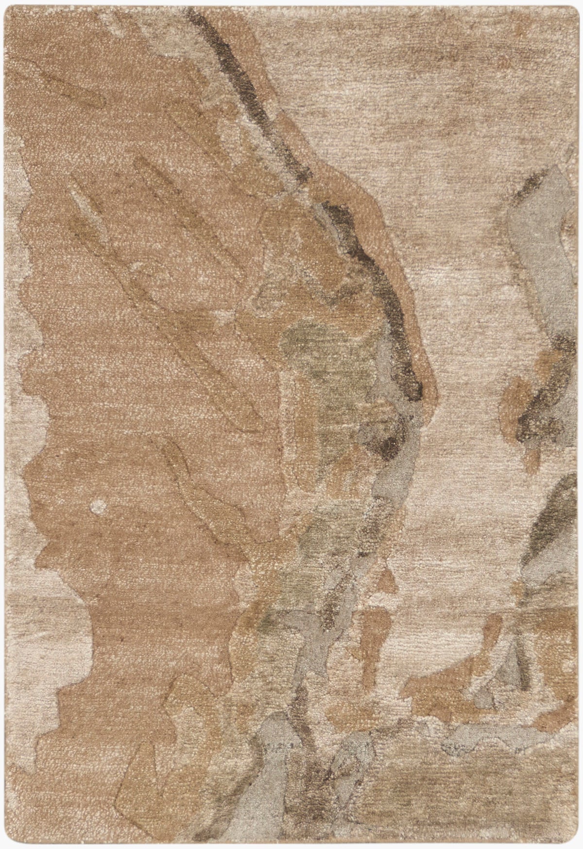 Silk Shadows SHA24 Beige Silver Rug - Rectangle