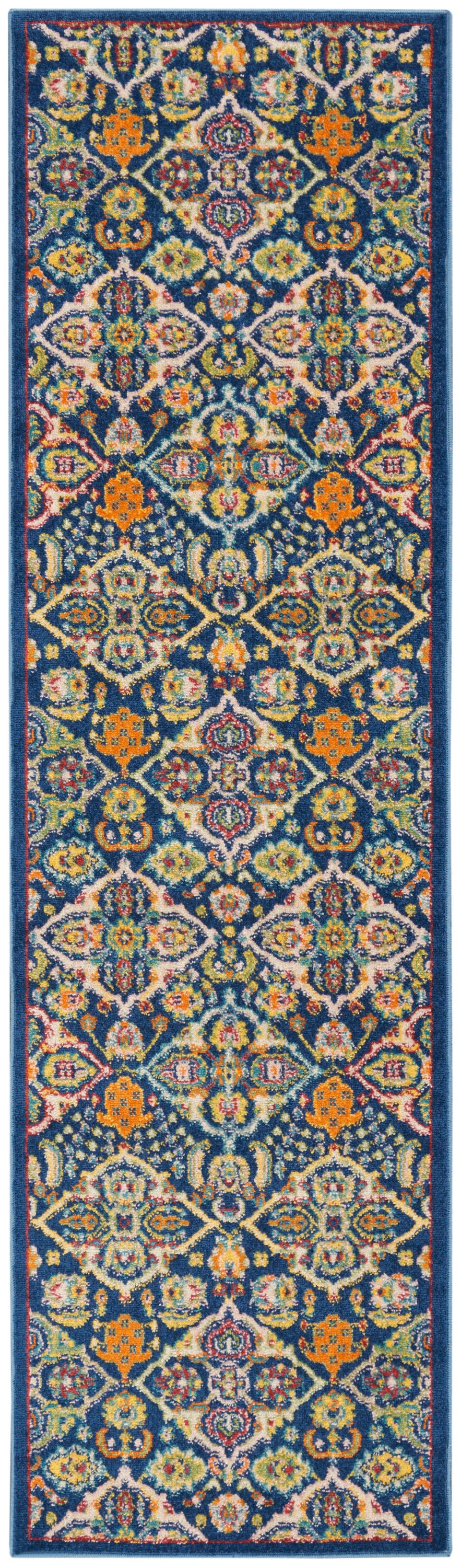 Allur ALR03 Navy Multicolor Rug - Runner