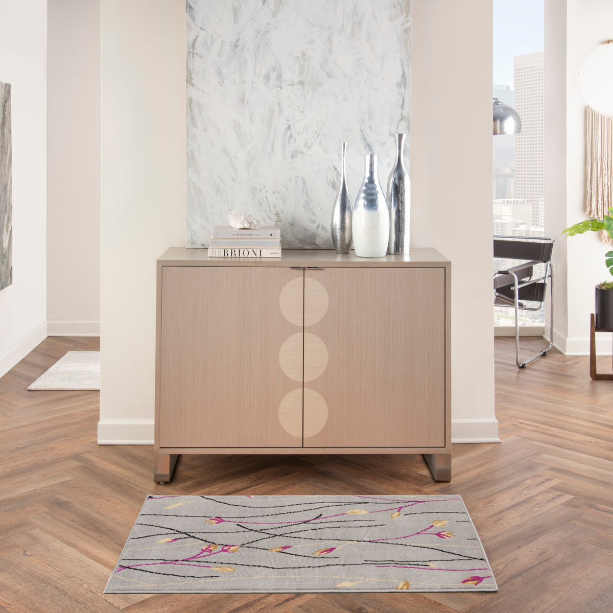 Grafix GRF15 Grey Rug - room scene