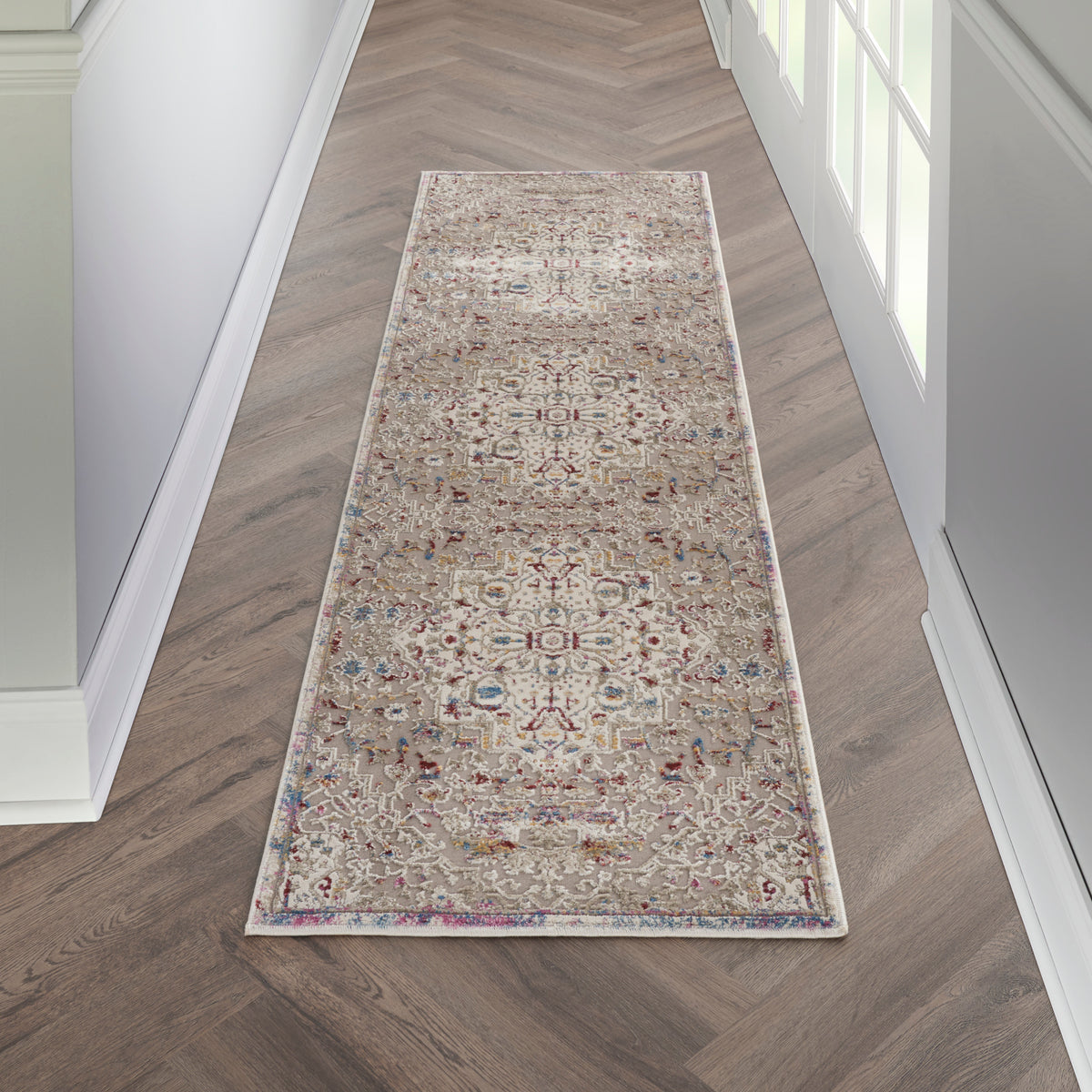 Melody MEL03 Grey Multicolor Rug - room scene