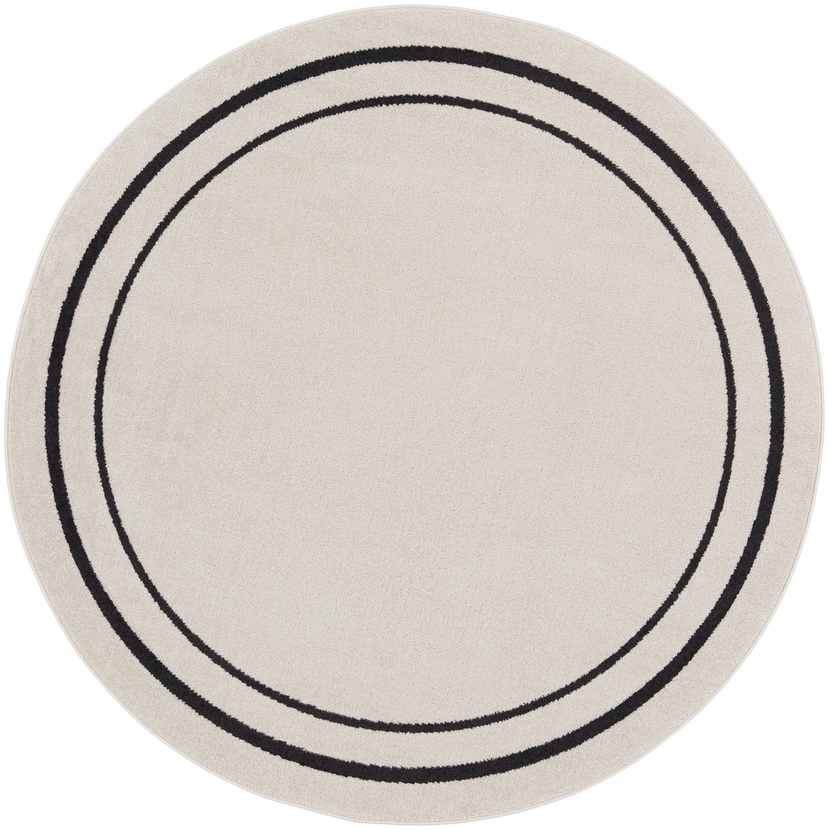 Nourison Essentials NRE02 Ivory Black Rug - Round