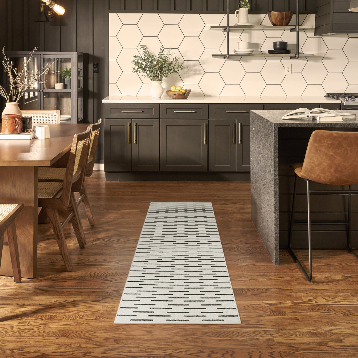 Nordic NRC12 Ivory Black Rug - room scene