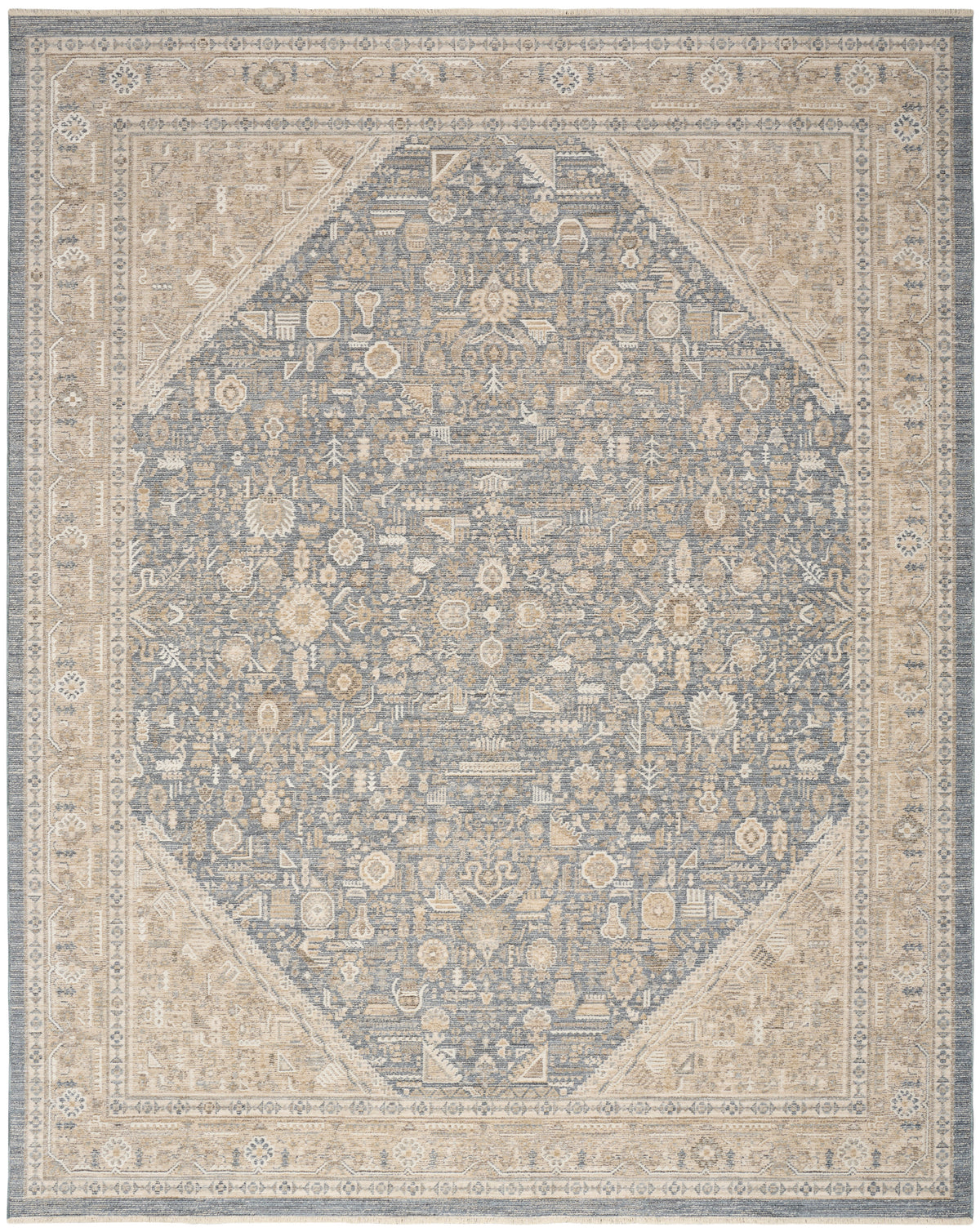 Retreat RET03 Ivory Blue Rug - Rectangle
