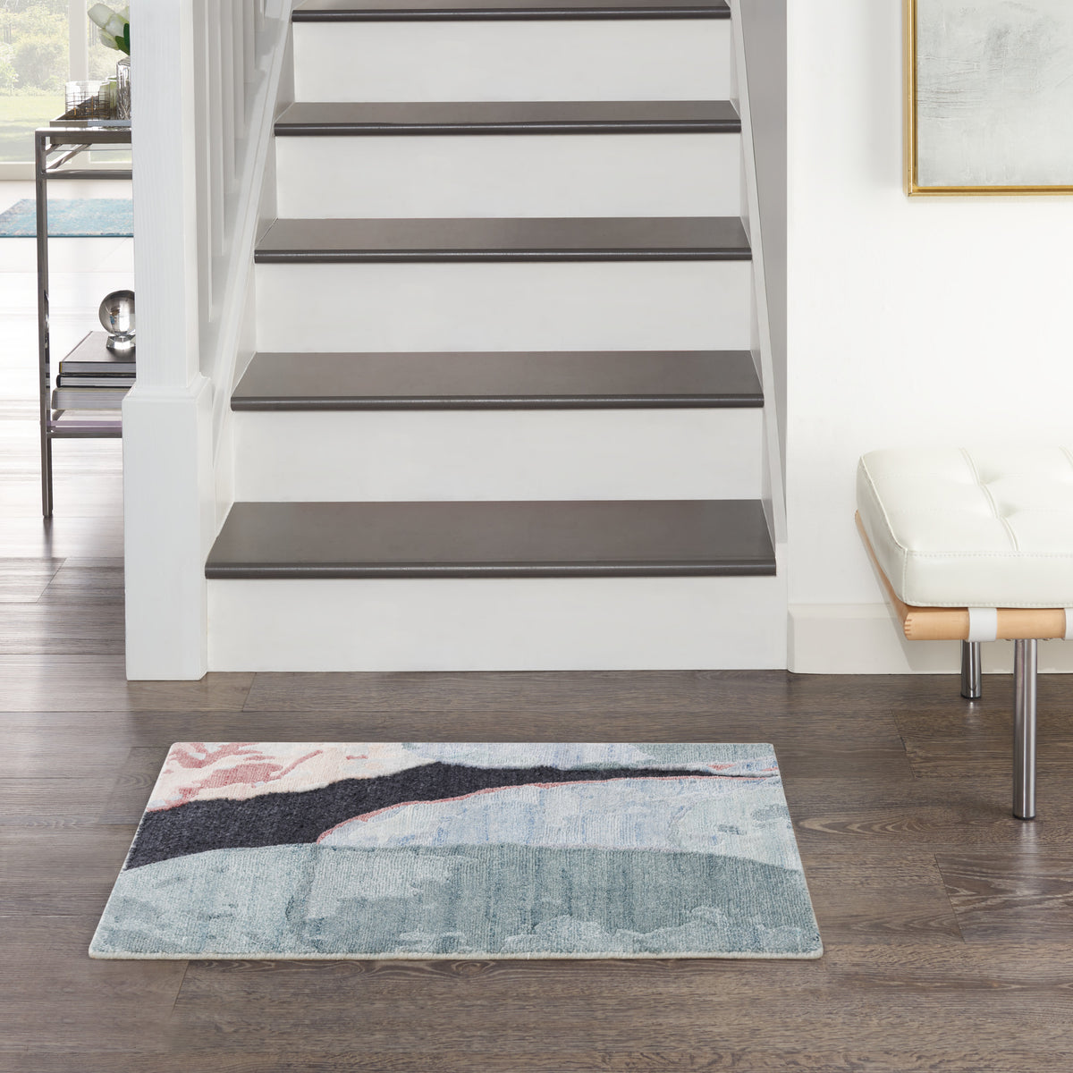 Silk Shadows SHA25 Blue Pink Rug - room scene