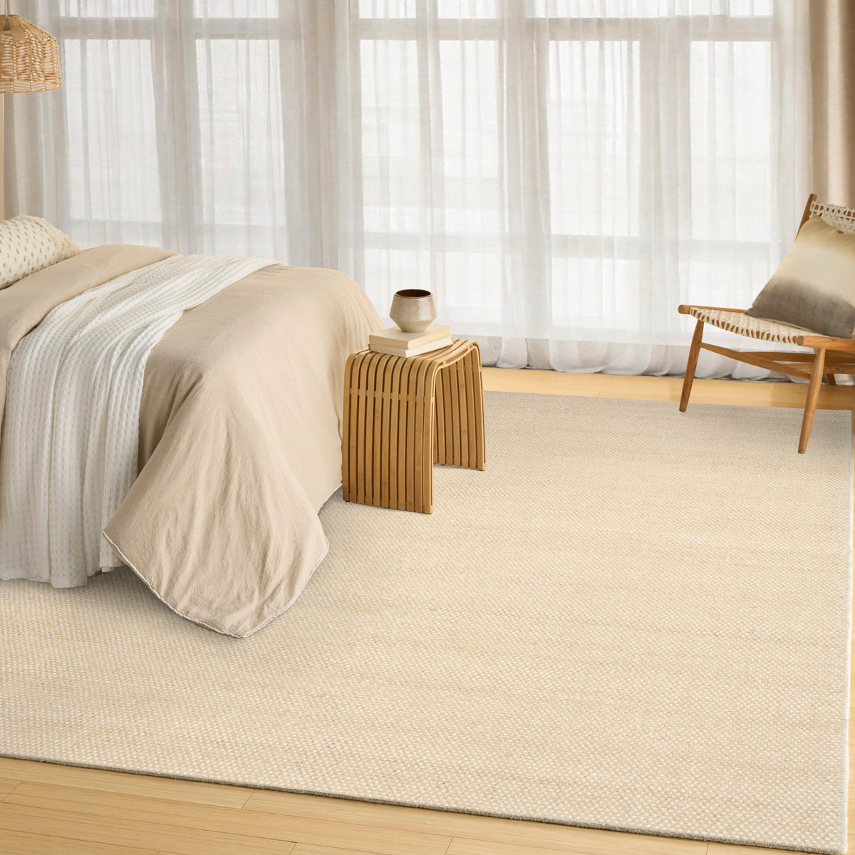 Pure Rows ROW01 Ivory Beige Rug - room scene