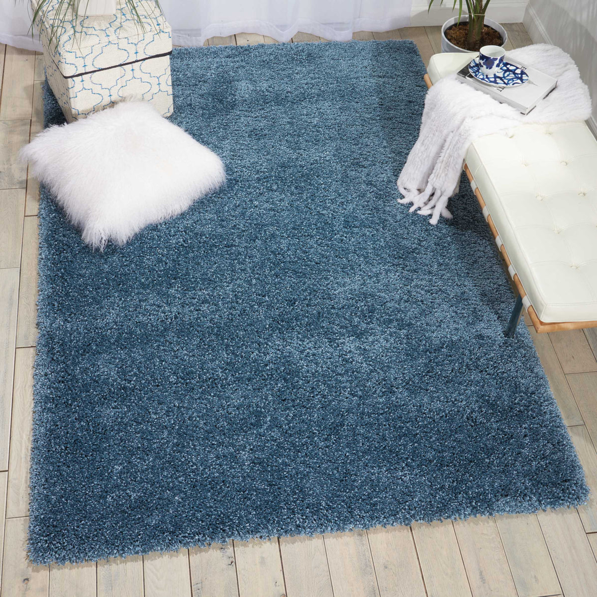 Amore AMOR1 Slate Blue Rug - room scene