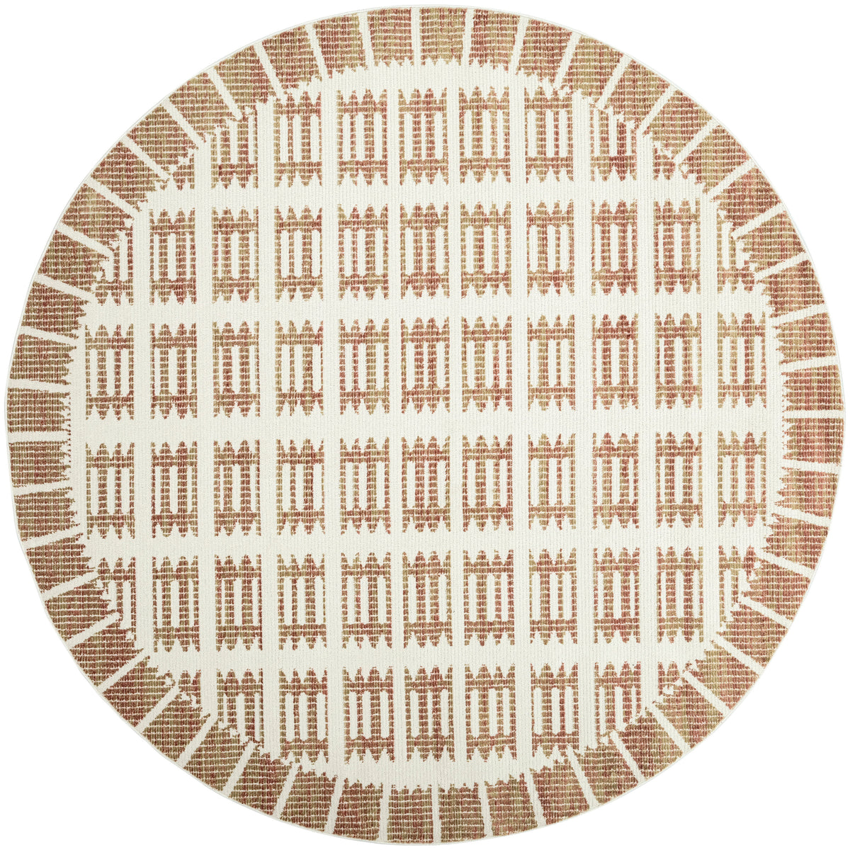 Nordic NRC16 Ivory Rust Rug - Round