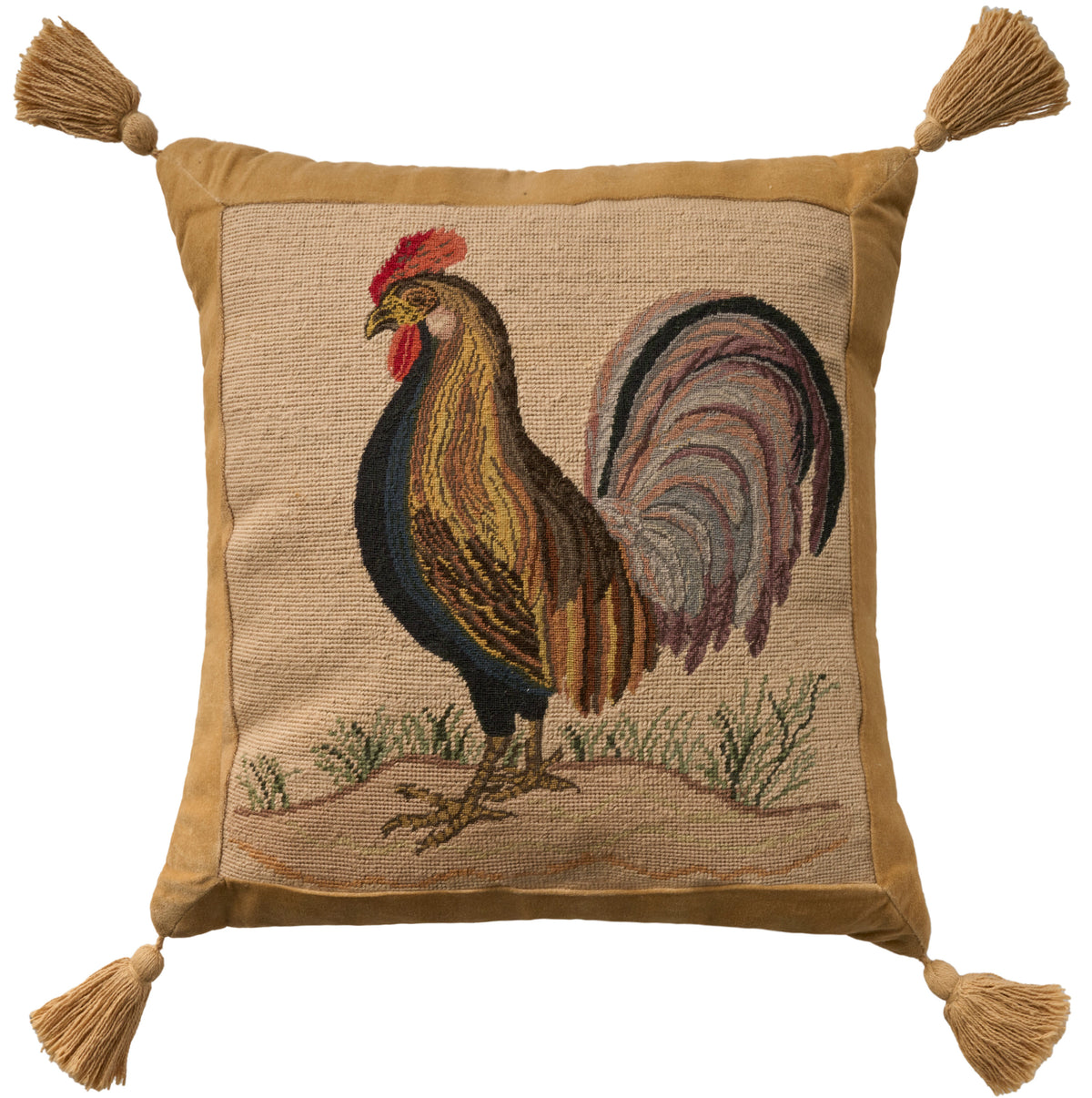 Vintage Pillow V8238 Beige 20" x 20" Throw Pillows