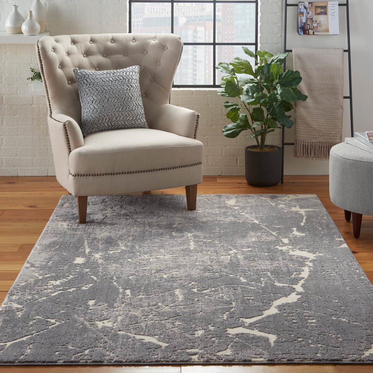 Sahara KI393 Ivory Slate Rug - room scene