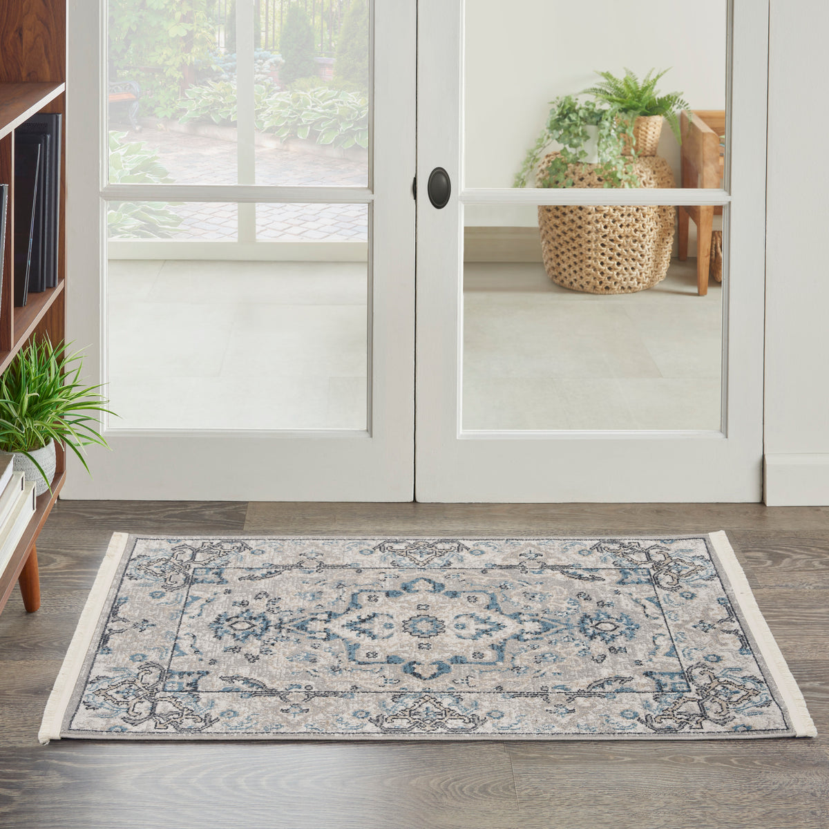 Carina CNA02 Grey Blue Rug - room scene