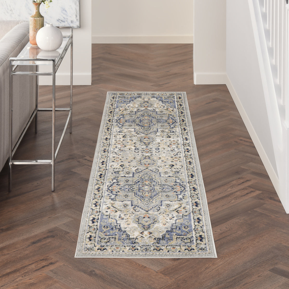 Nourison Essentials Persian NRE07 Blue Rug - room scene