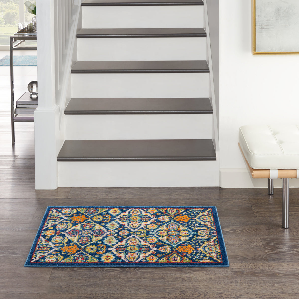 Allur ALR03 Navy Multicolor Rug - room scene