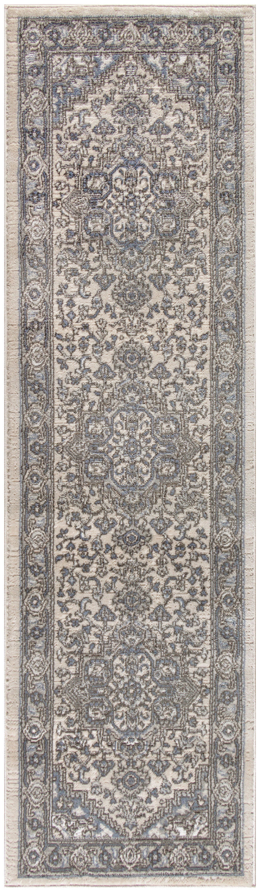 Quarry QUA05 Ivory Blue Rug - Runner