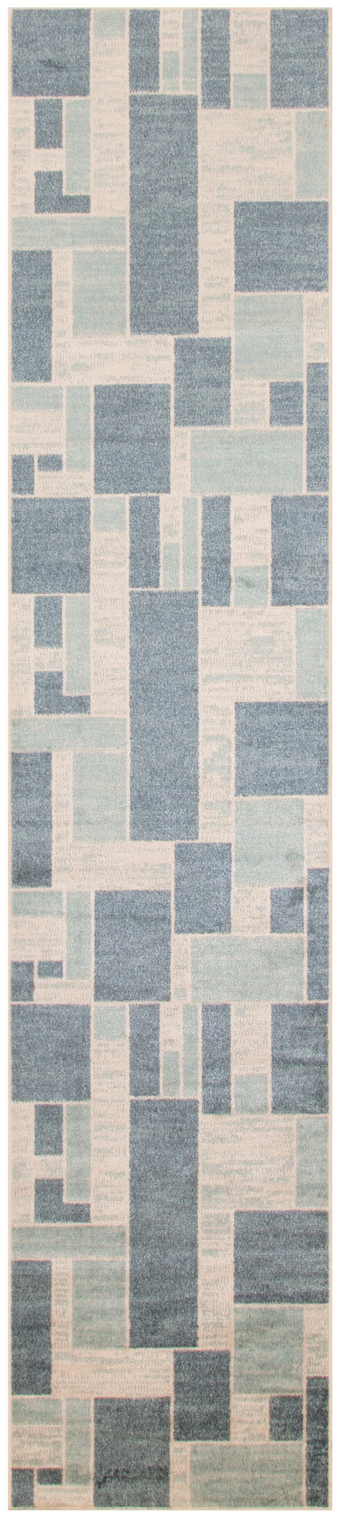 Astra Machine Washable ASW09 Blue Ivory Rug - Runner