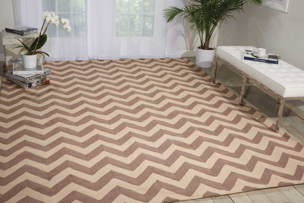Portico POR03 Flame Stitch Rug - room scene