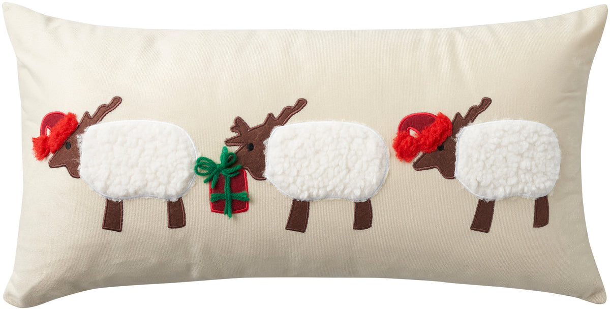 Holiday Pillows L0488 Beige 12" x 24" Throw Pillows