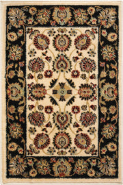 Delano DEL01 Ivory Black Rug - Rectangle