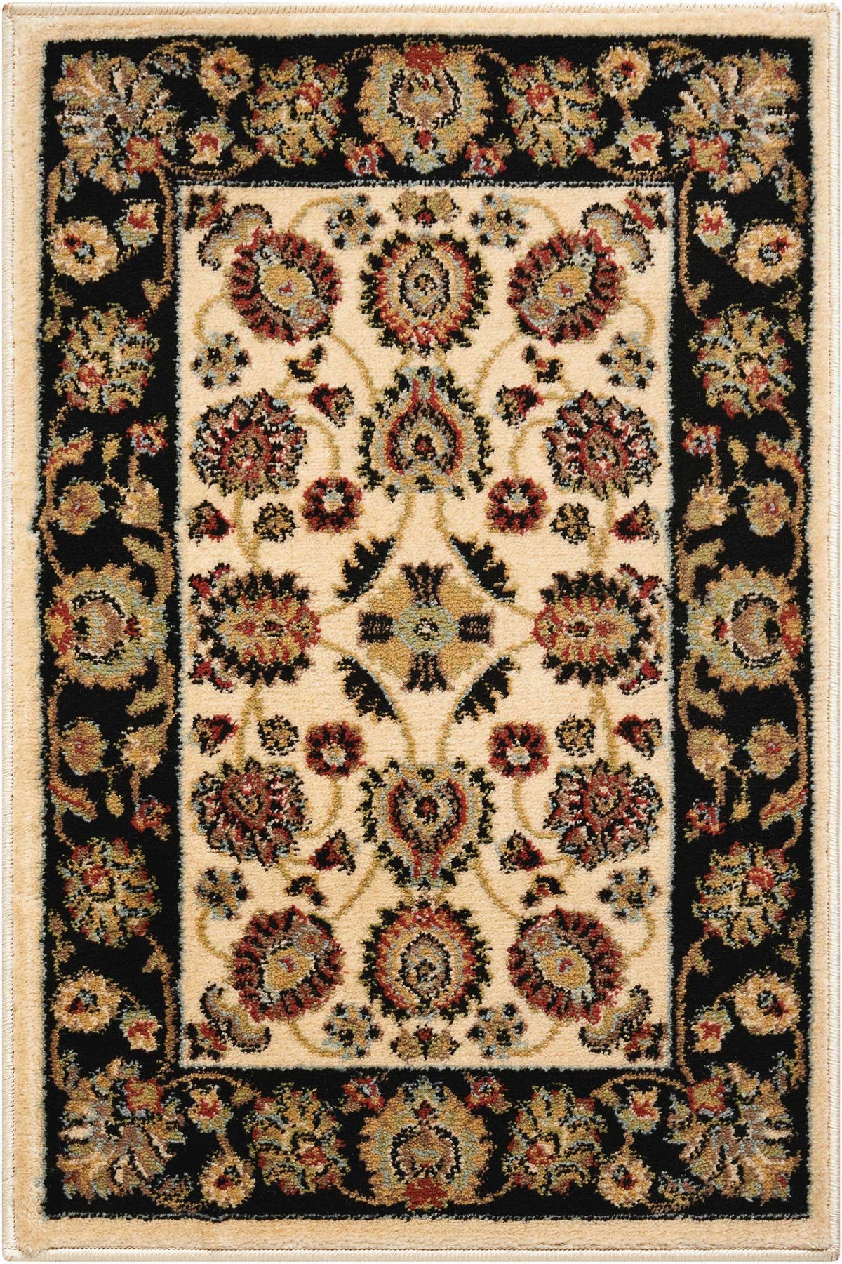 Delano DEL01 Ivory Black Rug - Rectangle